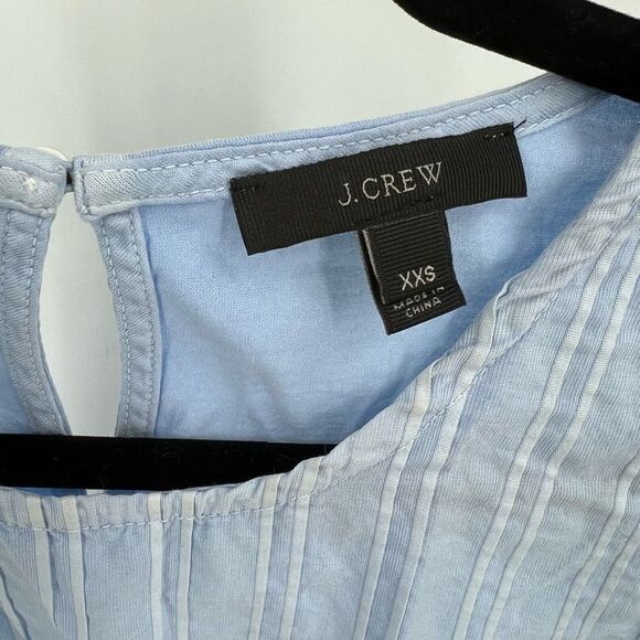 J. Crew Women's Striped Sleeveless Top Blouse Chambray Peplum Blue Size XXS - Picture 6 of 9
